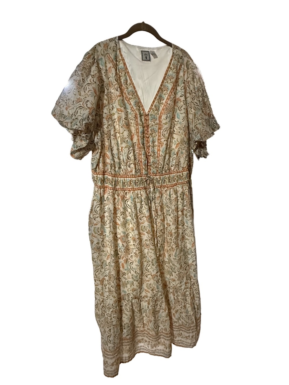 NWT LEA Floral Maxi Dress in Cream and Orange Blue 3X BRB SL 6
π»ππ»ππ» - Picture 3 of 6